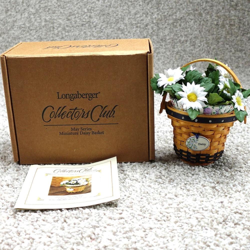Longaberger 2006 Collectors Club May Series Miniature Daisy Basket Set Retired